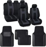 Charcoal Gray Car Seat Cover and Mat Set