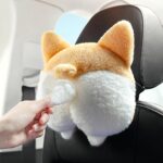Dog-Shaped Plush Tissue Box Cover for Car