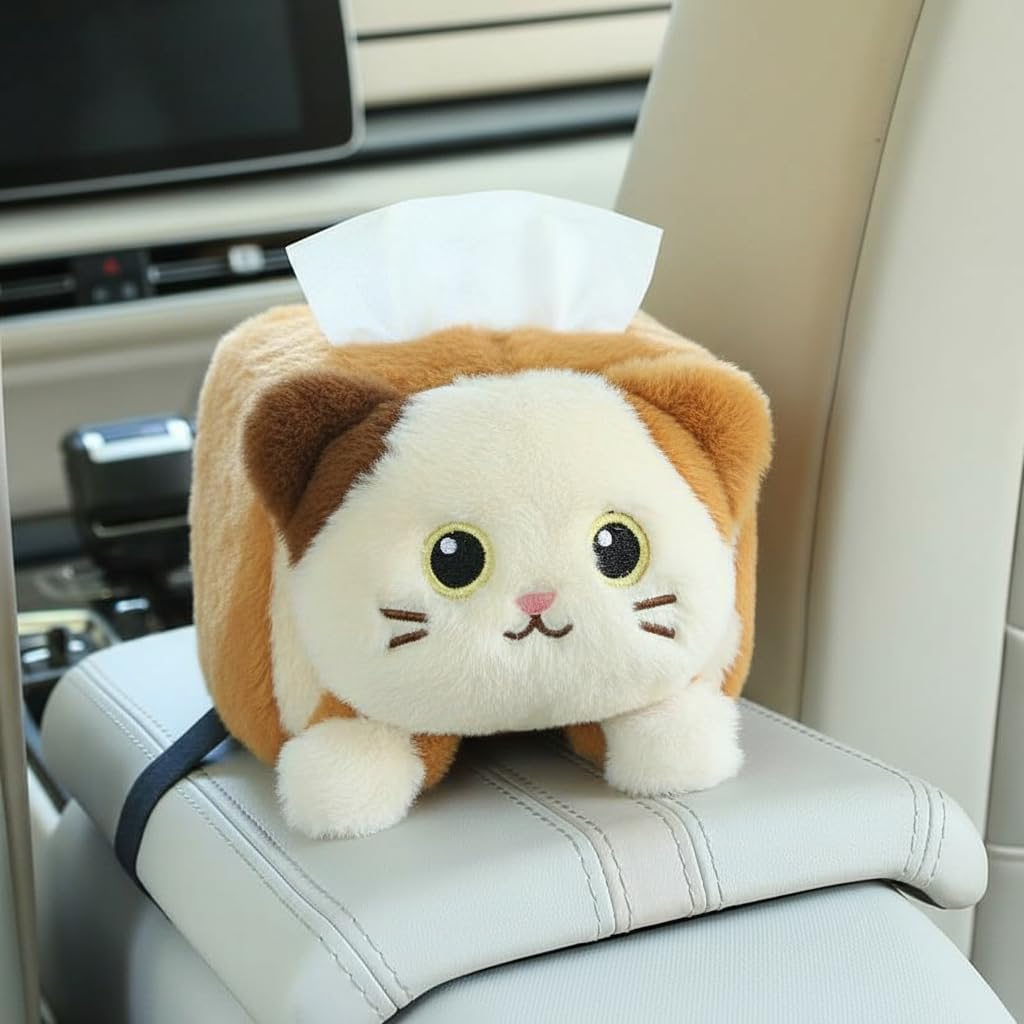 61CNnlvaXcL._AC_SL1024_.jpg Cute Plush Animal Car Tissue Box Holder - Image 1