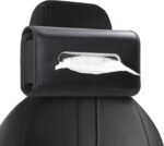 Premium PU Leather Car Tissue Box Cover, Black