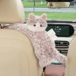 Plush Cat Tissue Box Cover, Pink Organizer