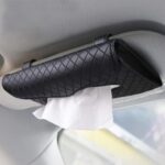 PU Leather Car Visor Tissue Holder, Black