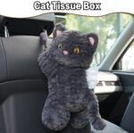 Plush Cat Car Tissue Holder, Backseat Organizer - Image 2