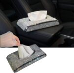 Car Armrest Tissue Box Holder, White