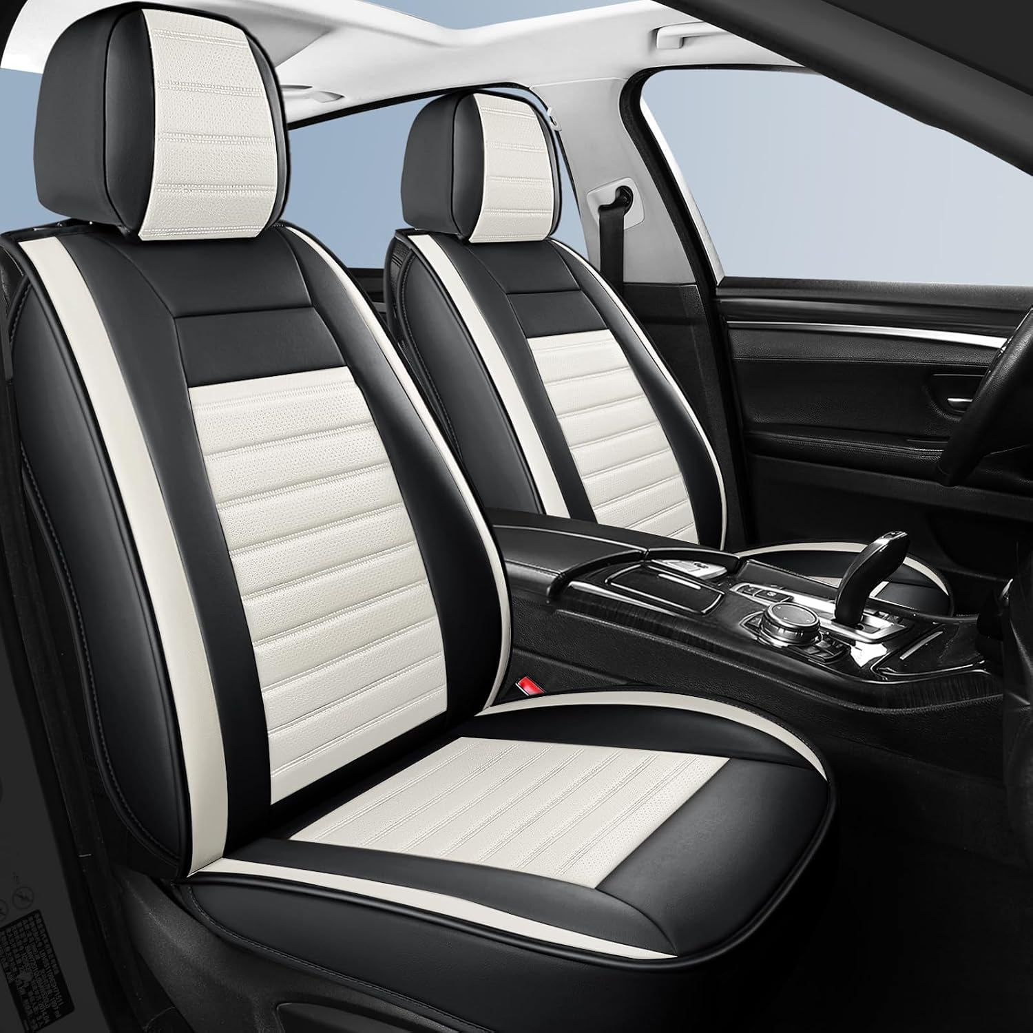 71-3OWSwsRL._AC_SL1500_.jpg Breathable Leather Car Seat Covers, Horizontal Stripe - Image 1