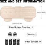 Beige Rear Car Seat Cover with Storage Pocket - Image 2
