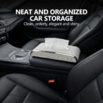 Car Armrest Tissue Box Holder, White - Image 2