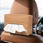 PU Leather Backseat Car Tissue Holder, Khaki