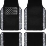 Sparkling Crystal Car Floor Mats, Waterproof Heel Pad