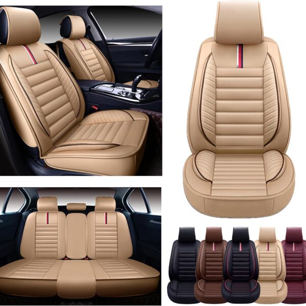 Premium Faux Leather Car Seat Covers Full Set