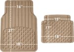 Beige Heavy Duty Rubber Car Floor Mats, Trim-to-Fit - Image 2
