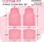4-Piece Pink Rubber Car Floor Mats, All Weather - Image 2