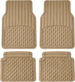 Beige Heavy Duty Rubber Car Floor Mats, Trim-to-Fit