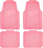 4-Piece Pink Rubber Car Floor Mats, All Weather