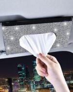 Sun Visor Car Tissue Box Holder, Black